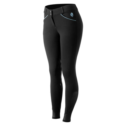 Equinavia Astrid Womens Silicone Full Seat Breeches - Black/Dusty Blue