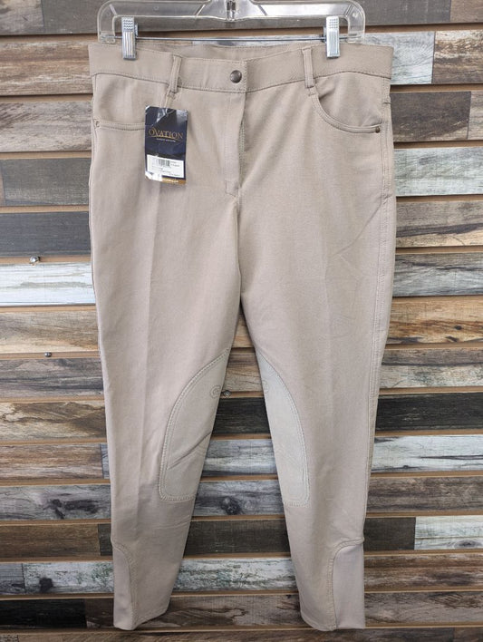 USED (New) Ovation Ladies English Breeches 32/R Natural Beige