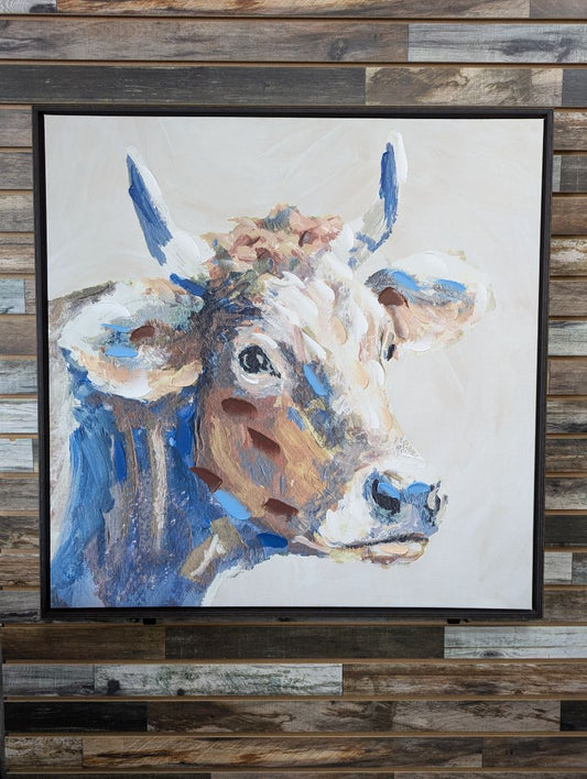 USED  Cow Art Print 36 1/2” x 36 1/2”