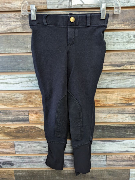 USED Tuffrider Black Youth Breeches with Elastic Ankles 8 Black