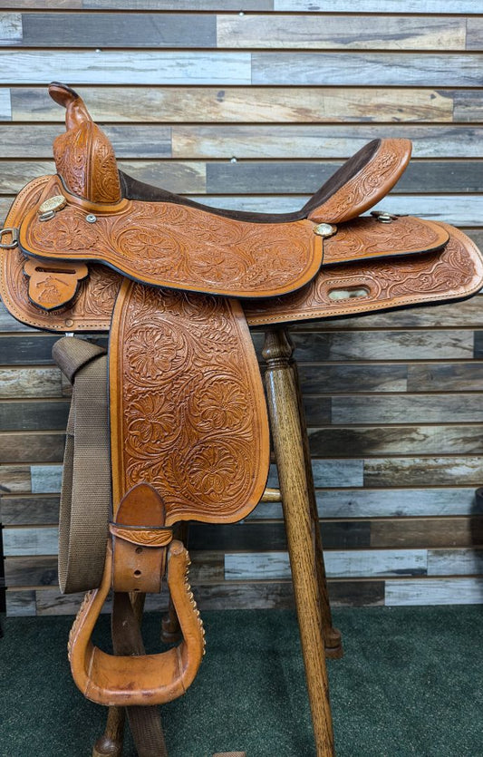 USED Circle Y Gladewater Circle Y High Horse Western Saddle Wide Tree 17" Light Oil