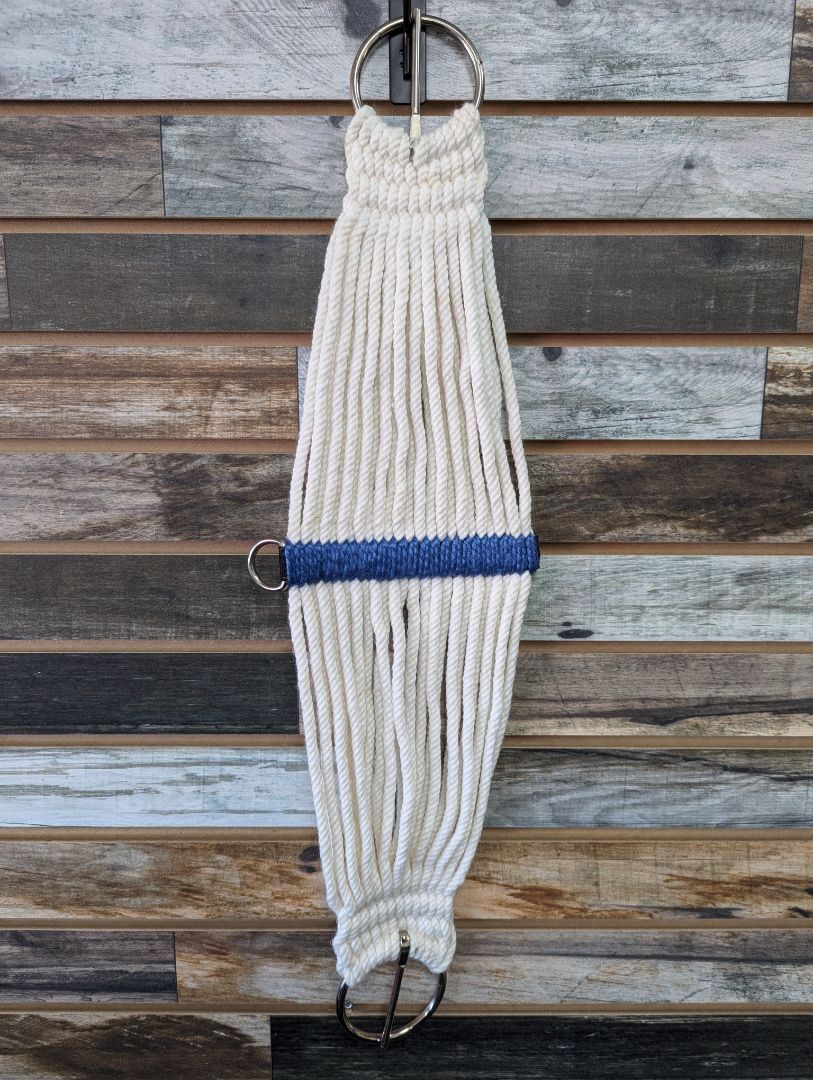 Tough1 Western Cord Cinch 30" x 4" White/Blue