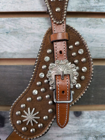 Tough1 Cowhide Leather Spur Straps Ladies Medium Oil