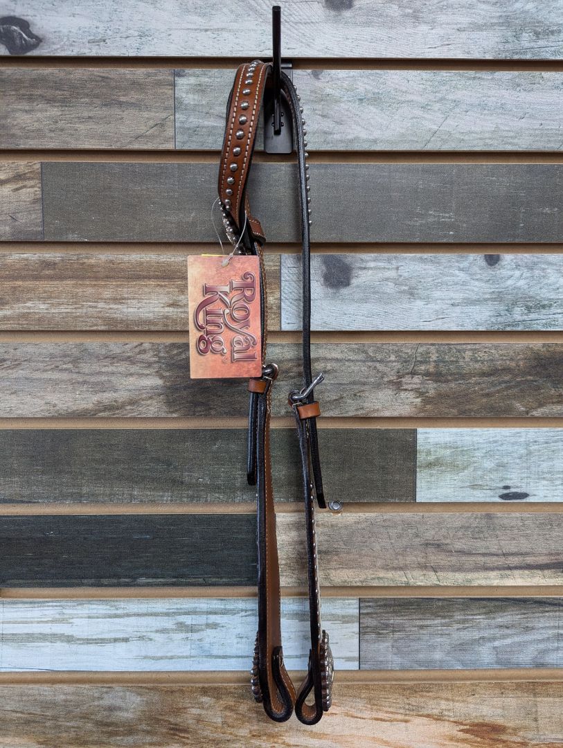 JTI Single Ear Headstall with Horsehair Horse Medium Oil