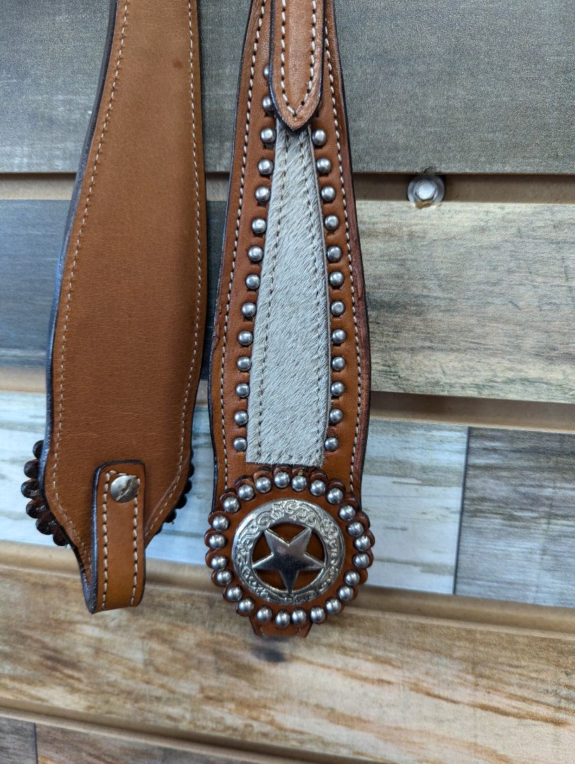 JTI Single Ear Headstall with Horsehair Horse Medium Oil