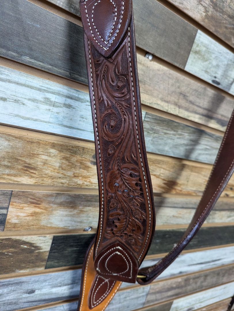 USED Billy Cook Western Saddle with Headstall, Breast Collar, and Back Cinch 17” Light Oil