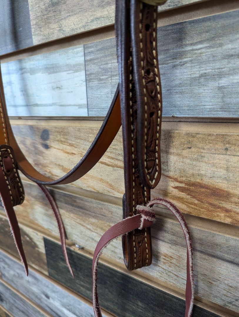 USED Billy Cook Western Saddle with Headstall, Breast Collar, and Back Cinch 17” Light Oil