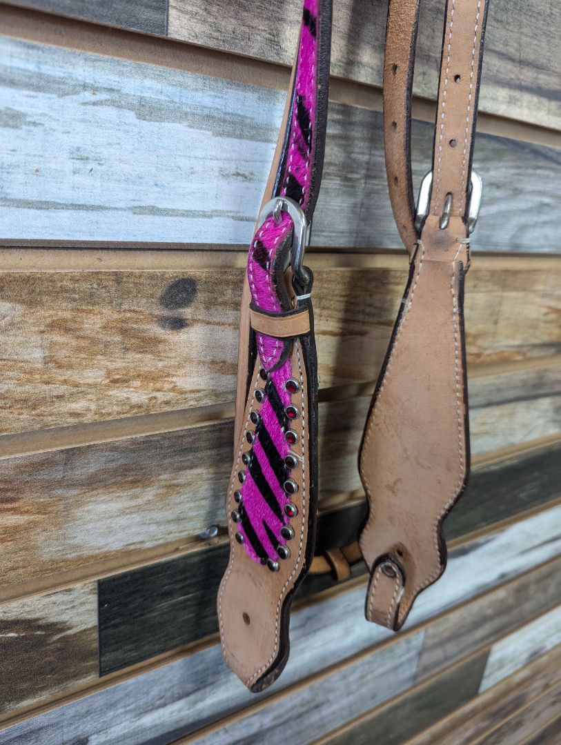 USED  Western Headstall with Pink Jewels Full Pink