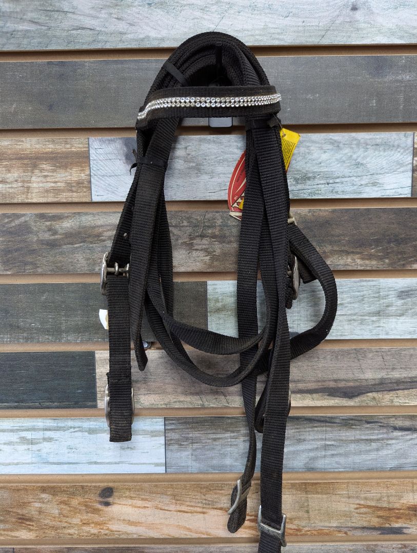 USED  Pony Bridle, Reins, and Breast Collar Set Pony Black