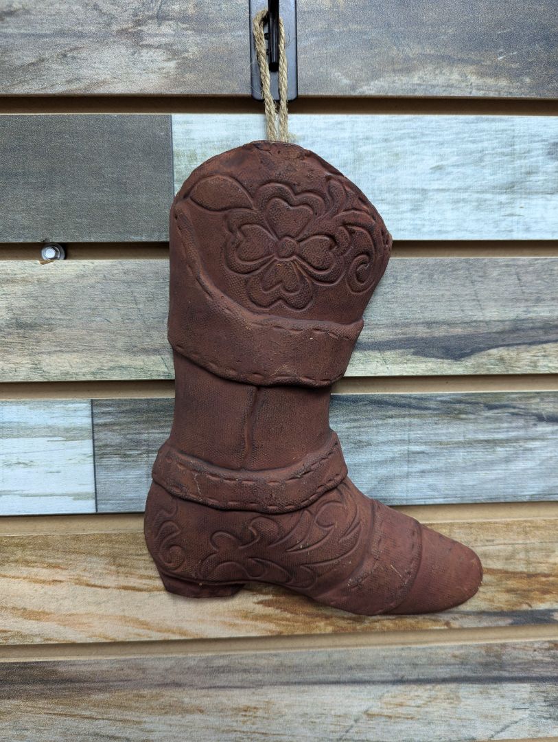 USED  Western Boot Hanging Ceramic  Brown