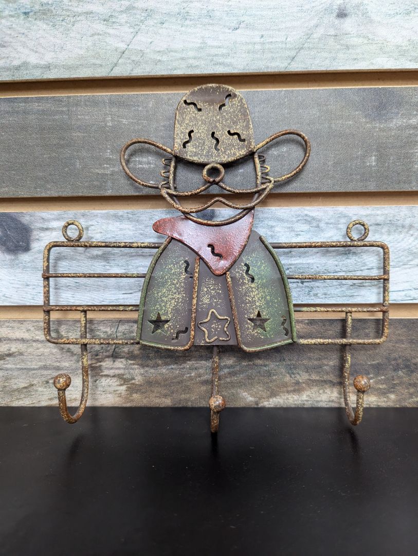 USED  Cowboy Wall Hanging Hooks  Metal