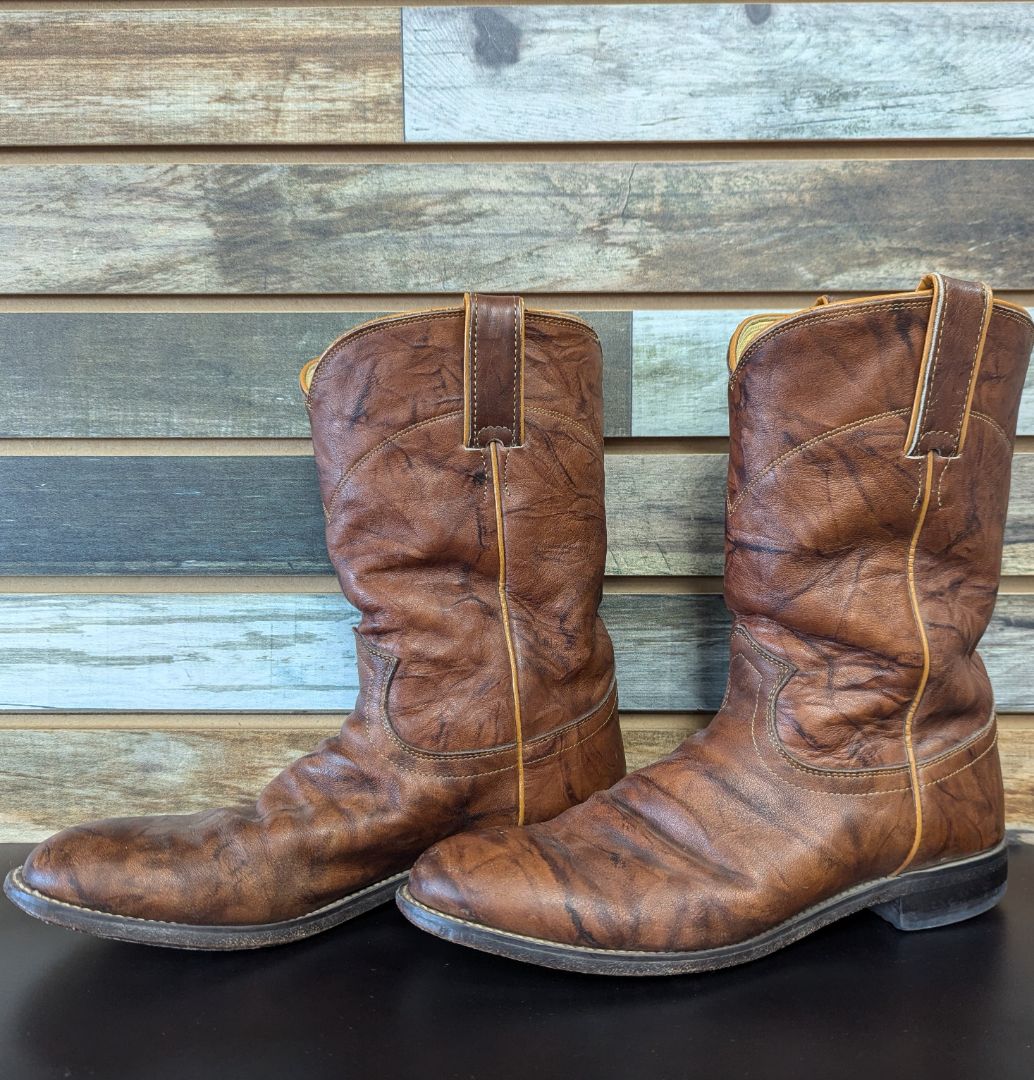 USED Roper Justin Western Boots 9D Chestnut