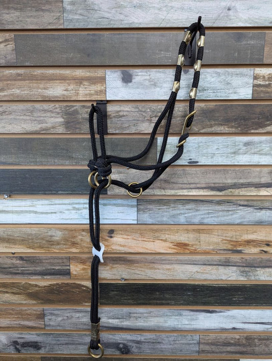 USED  Nylon Side Pull Halter Horse Black