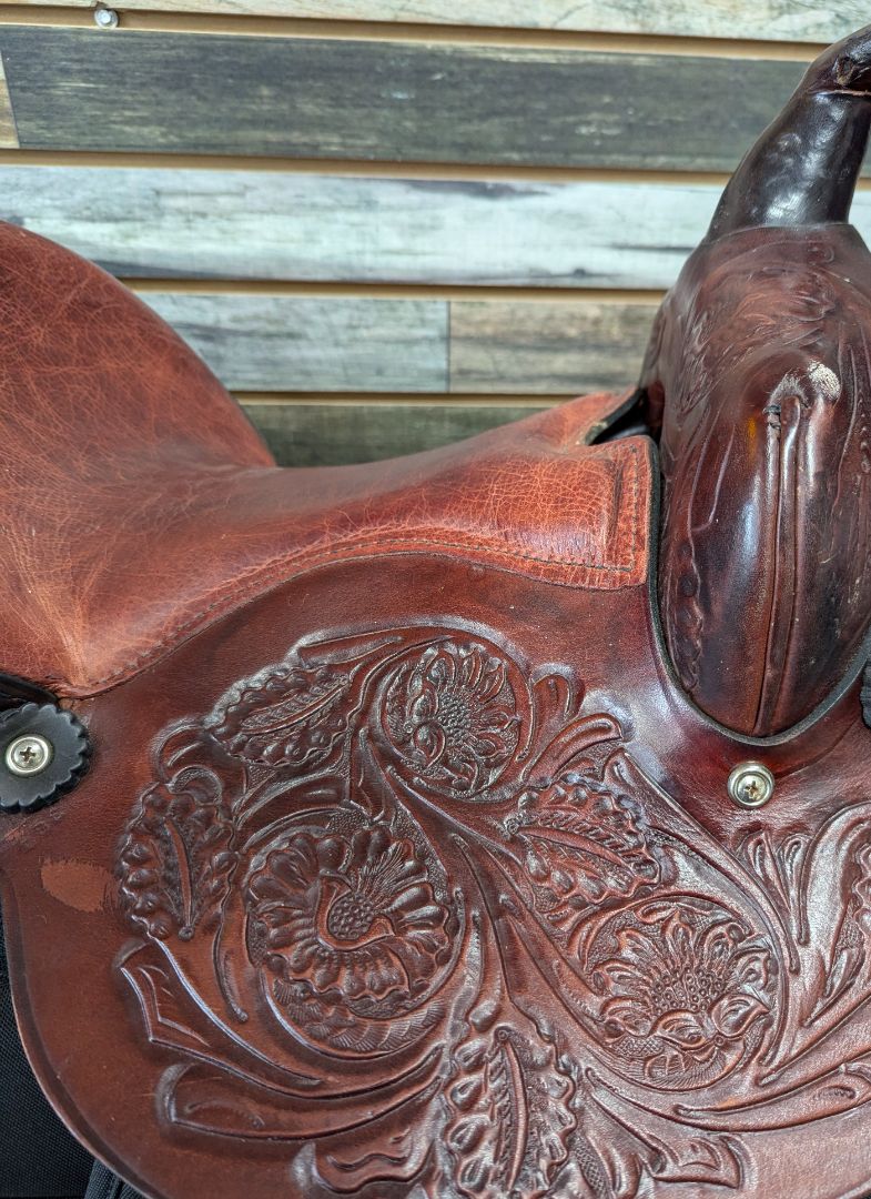 USED AMTECH Western Saddle 13.5" Brown and Black