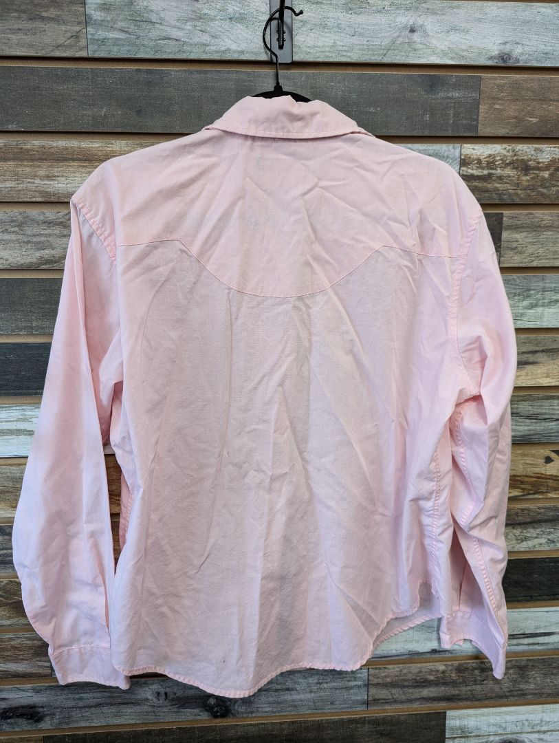 USED White Horse Shirt with Crystals M Baby Pink