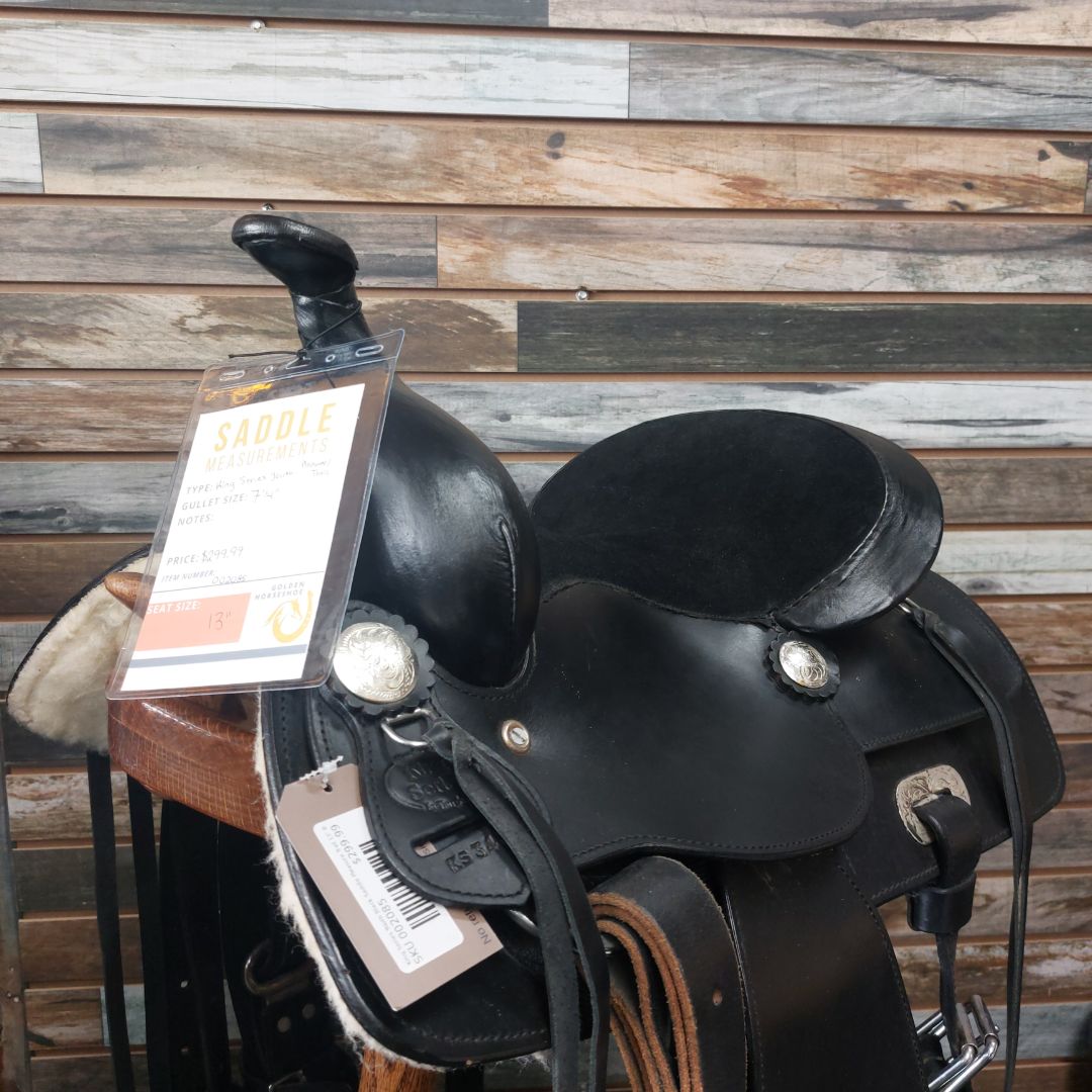 King Series Youth Black Saddle Pleasure Trail 13" Black