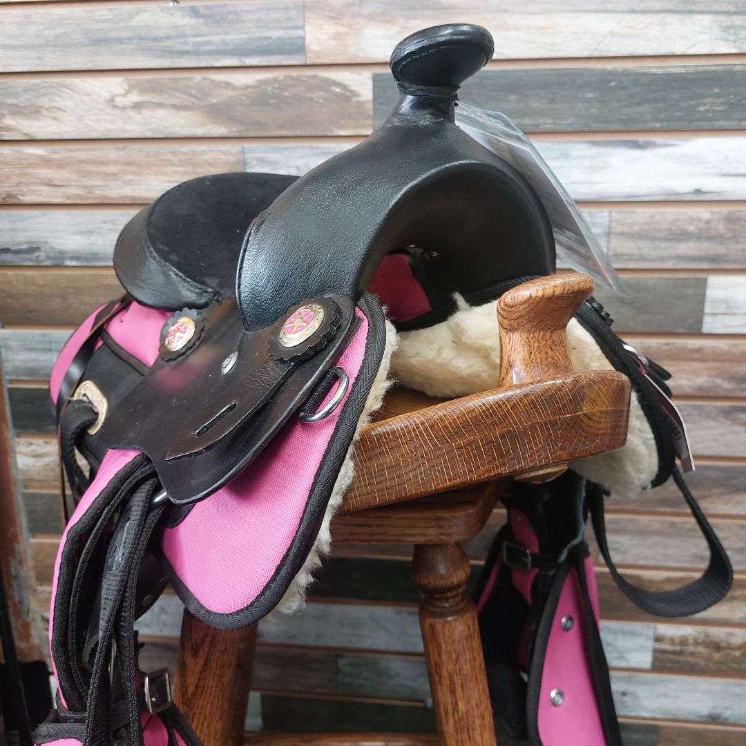 King Series Eclipse Barrel Saddle 10" Pink/Black