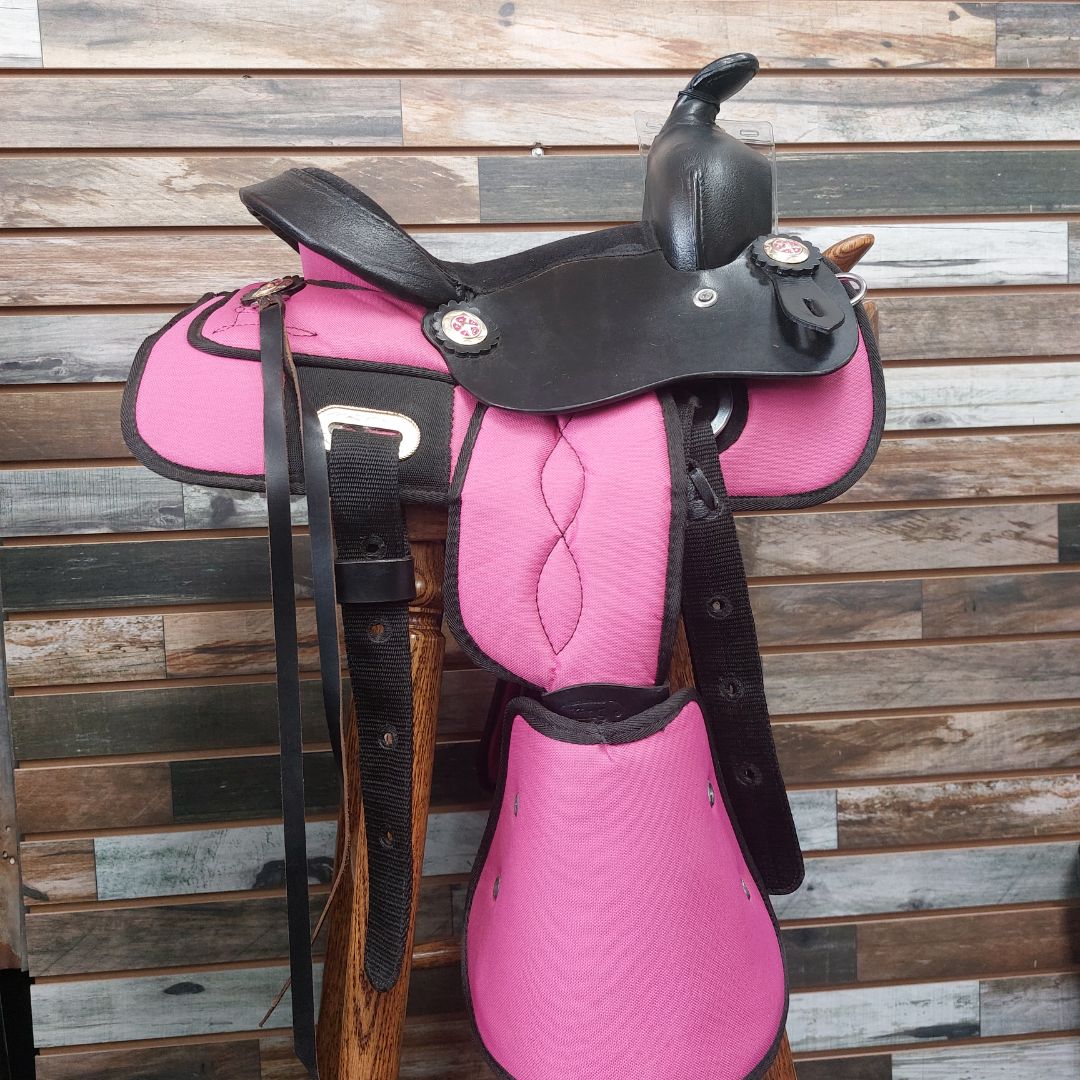 King Series Eclipse Barrel Saddle 10" Pink/Black