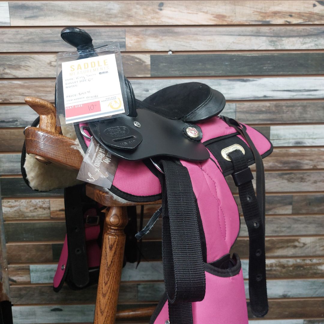 King Series Eclipse Barrel Saddle 10" Pink/Black