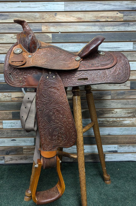 USED Circle Y Rebel Brand Western Saddle 14” Medium Oil