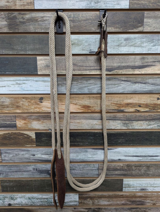 USED  Rope Split Reins 80” White