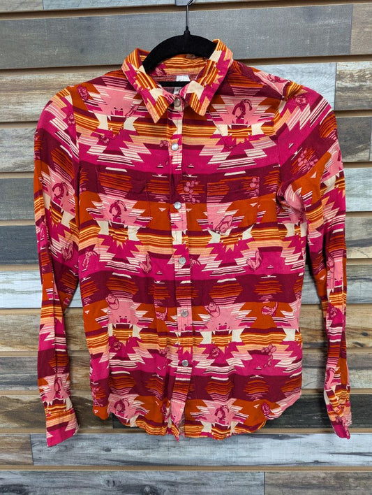 USED Roper Long Sleeve 14 Pink/Red Aztec