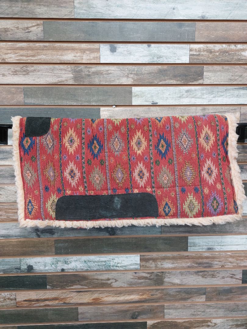 USED  Western Saddle Pad 32x30 Red/Blue/Green/Tan