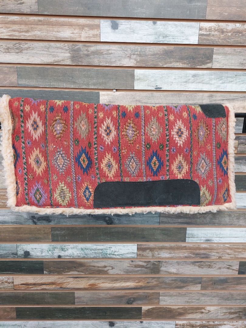 USED  Western Saddle Pad 32x30 Red/Blue/Green/Tan