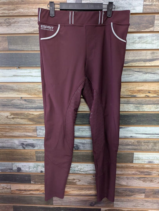 USED Esprit Ladies English Breeches Full Seat XXL Burgundy