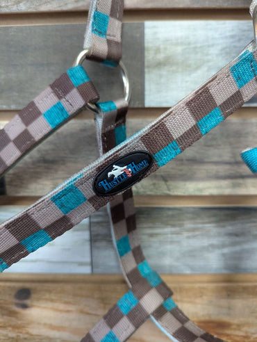 USED HustleHorse Halter Nylon Average Teal/Brown