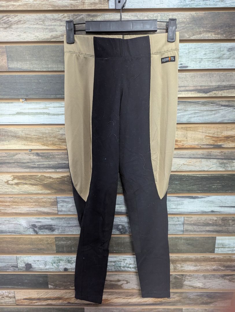 USED Kerrits Knee Patch Breeches Small Black/Tan