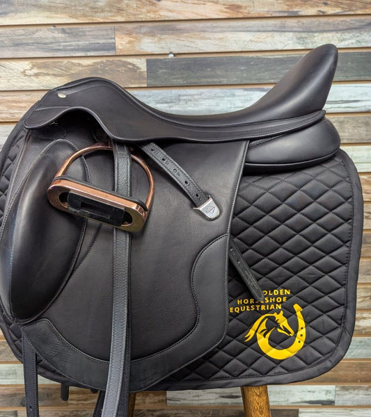 USED Bates Luxe Leather Dressage Saddle 18” Black