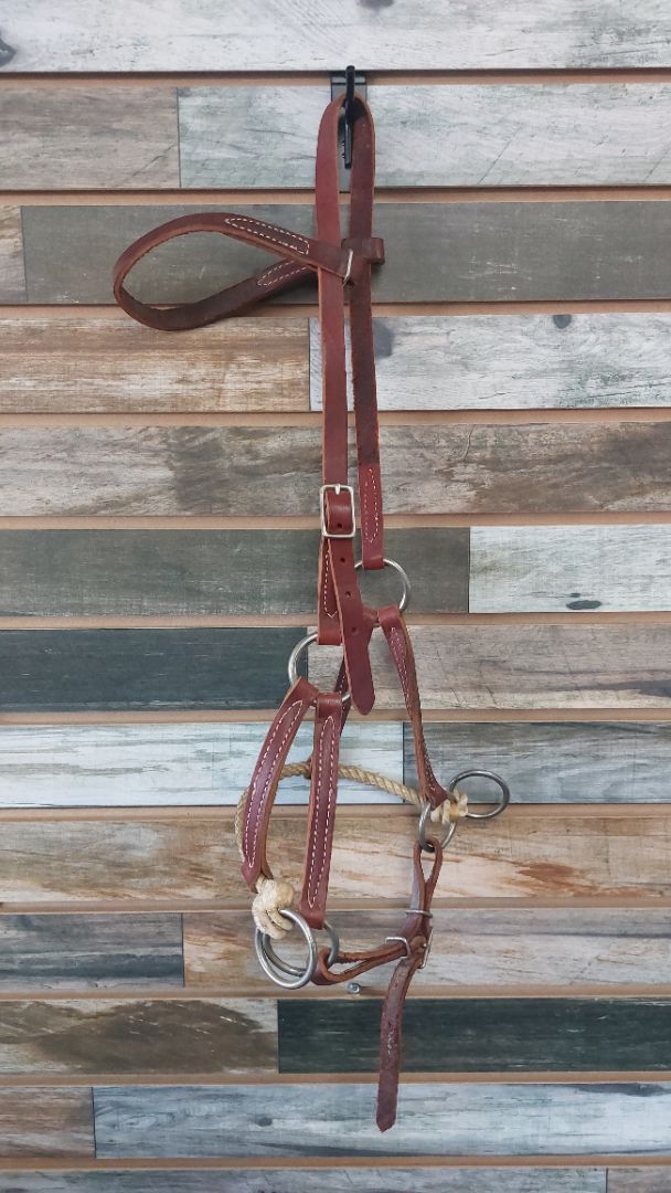 USED  Western Headstall Sidepull Horse Medium Oil