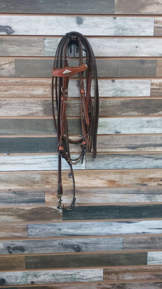 USED Billy Cook Western Headstall with Conchos Horse Medium Oil