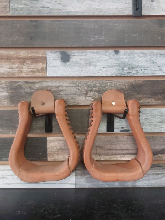 USED  Brown/LTO Leather Western Stirrups  Light Oil