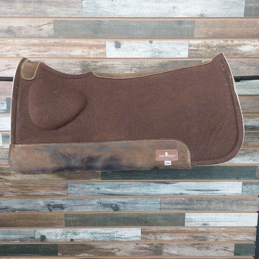 USED Classic Equine BioFit Western Saddle Pad Wool 30” x 30” Brown