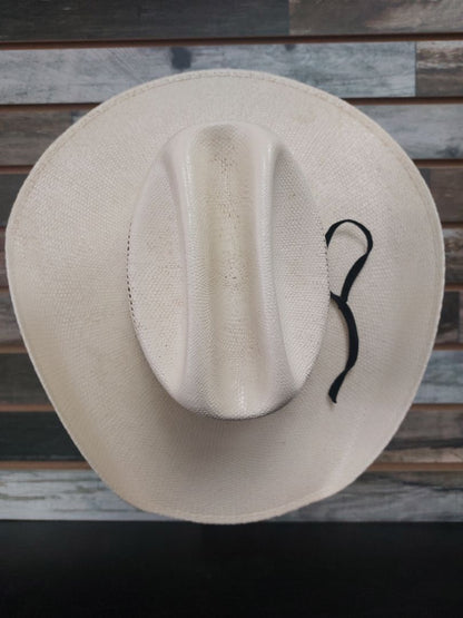 USED Resistol Ladies Western Hat Straw 7 1/2” White