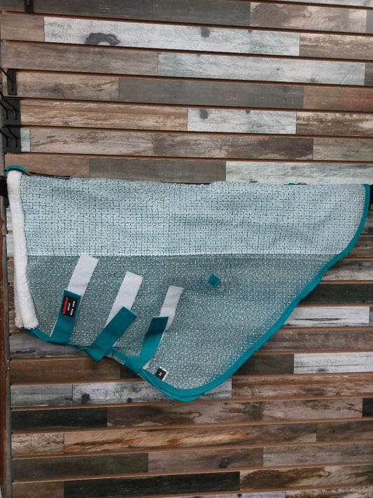 USED Schneiders Ripstop Fly Neck Cover Horse Green/White
