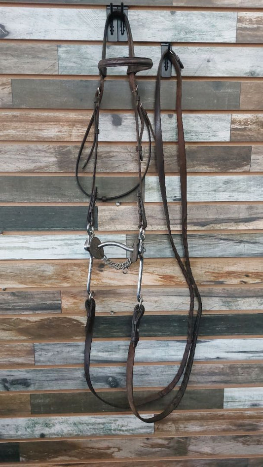 USED Chetek English Bridle No Noseband Horse Dark OIl