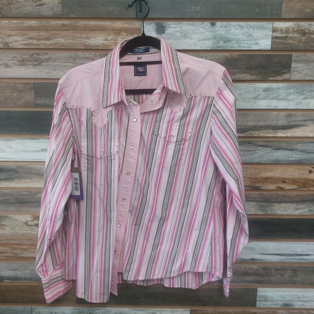 USED Cruel Girl Longsleeve Medium Pink/ Tan