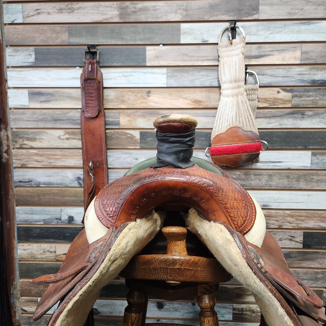 USED Matt Taylor Pro (Billy Cook) Roper Saddle With Girth and Back Cinch 16” Dark Oil