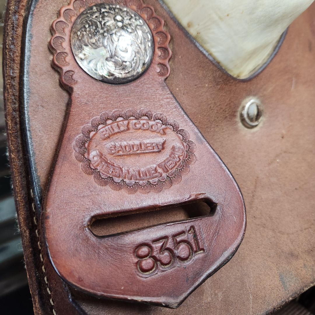 USED Matt Taylor Pro (Billy Cook) Roper Saddle With Girth and Back Cinch 16” Dark Oil