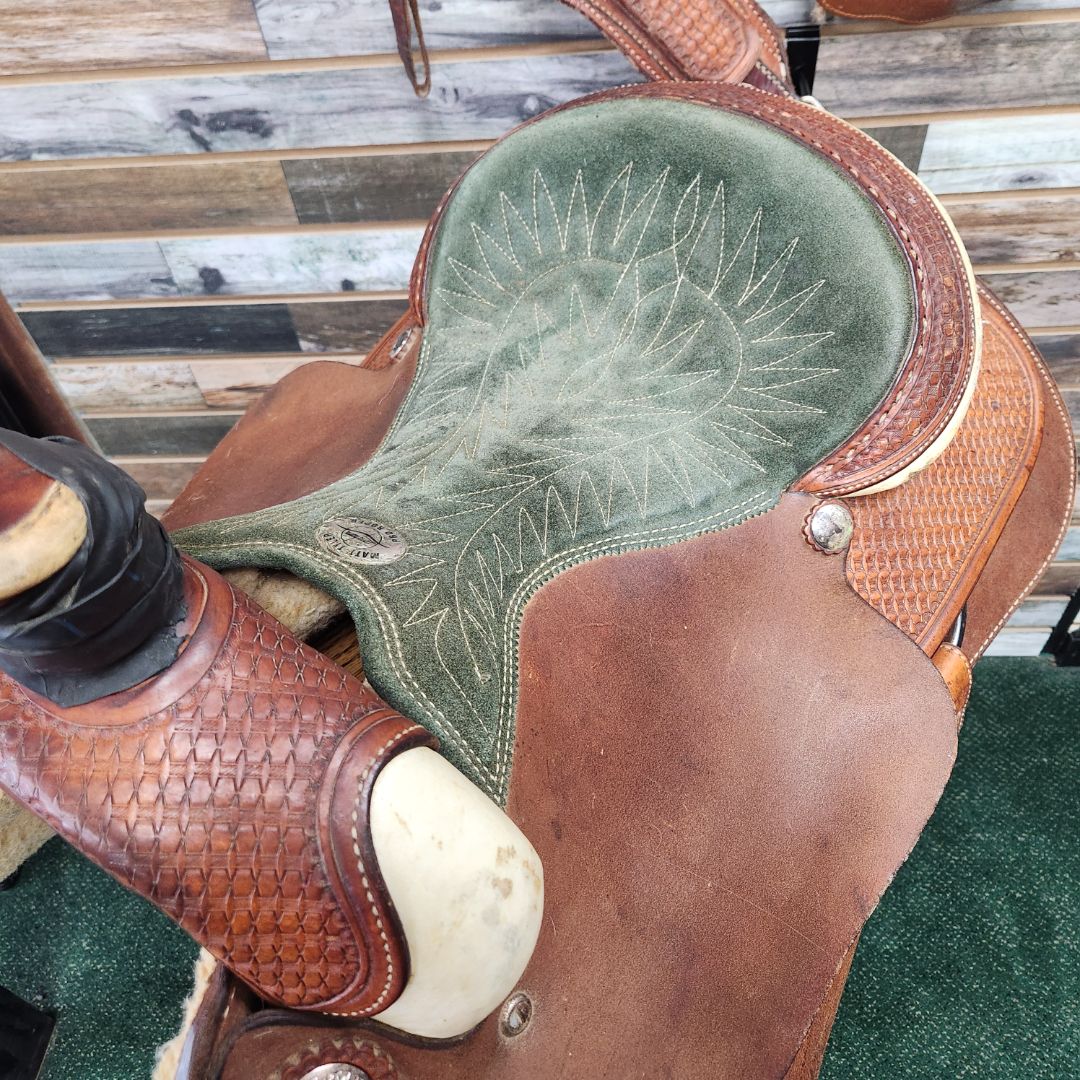 USED Matt Taylor Pro (Billy Cook) Roper Saddle With Girth and Back Cinch 16” Dark Oil