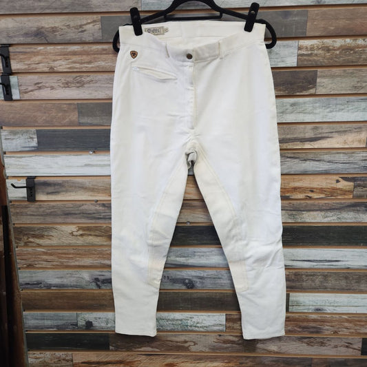 USED Ariat Ladies English Breeches Full Seat 34R White