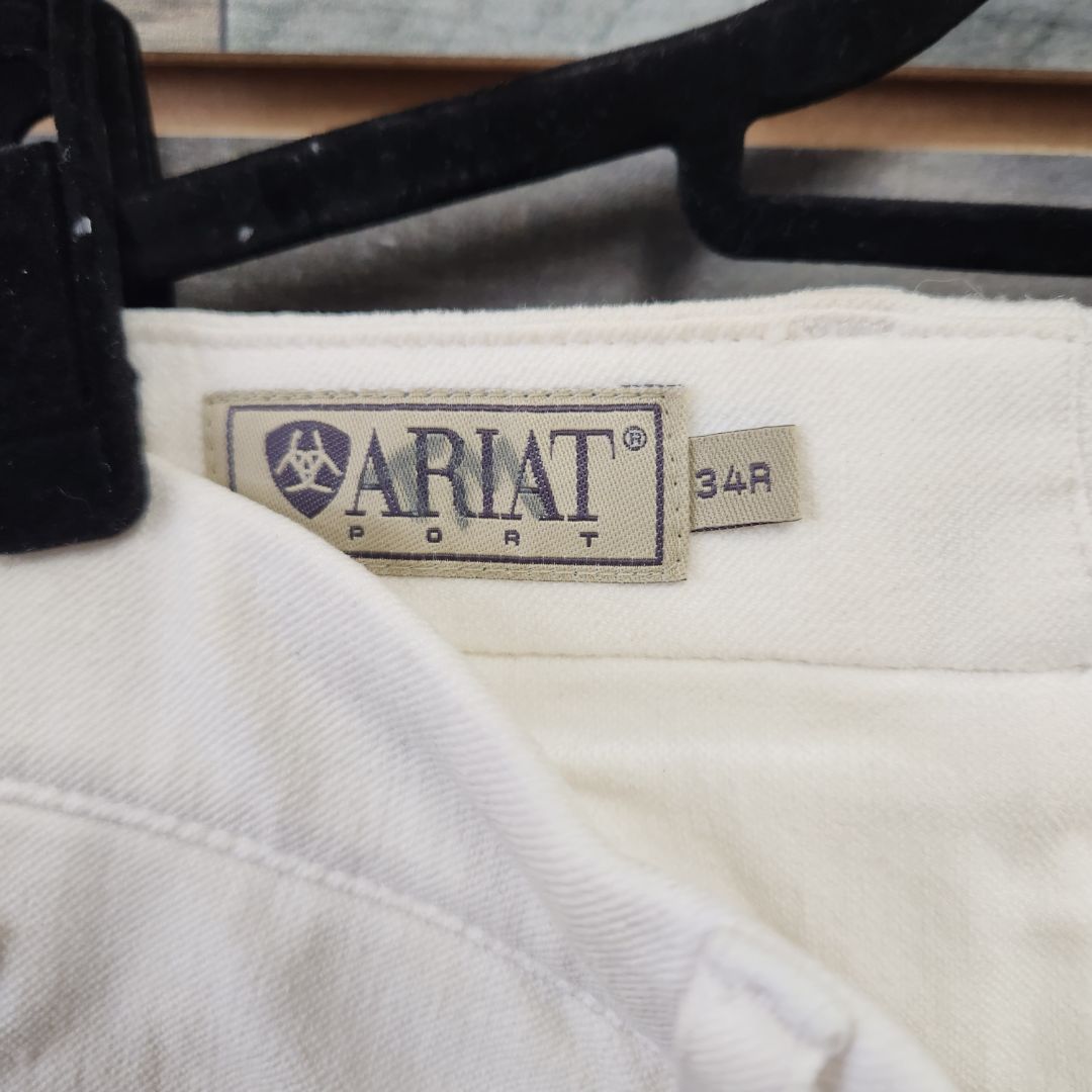 USED Ariat Ladies English Breeches Full Seat 34R White