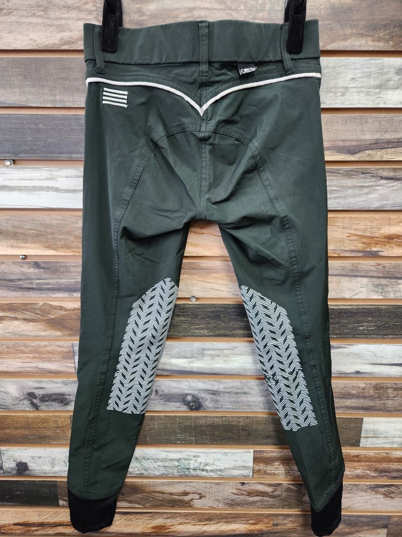 USED Gho Dho Ladies English Breeches with Knee Patches 24 Dark Green