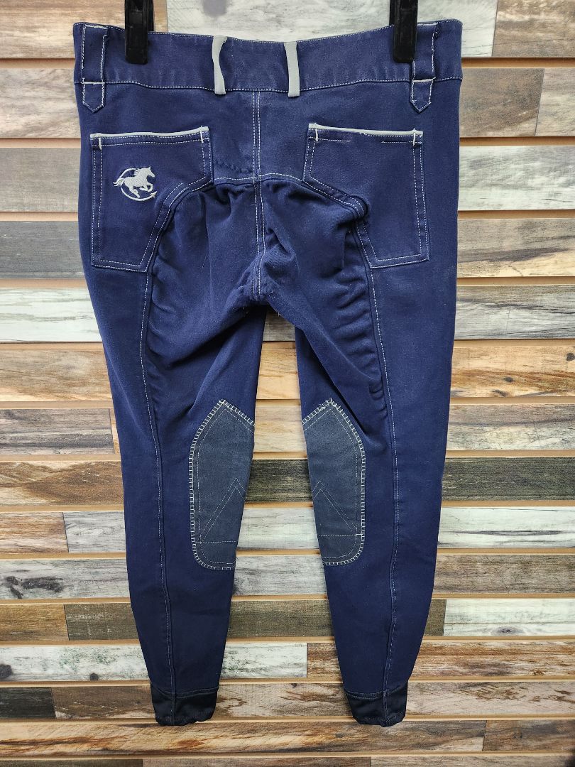 USED Smartpak Ladies Breeches w/ Knee Patches 28L Navy