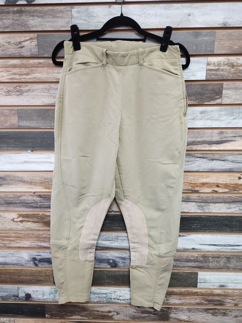 USED Ariat Breeches w/ Knee Patches 28R Tan