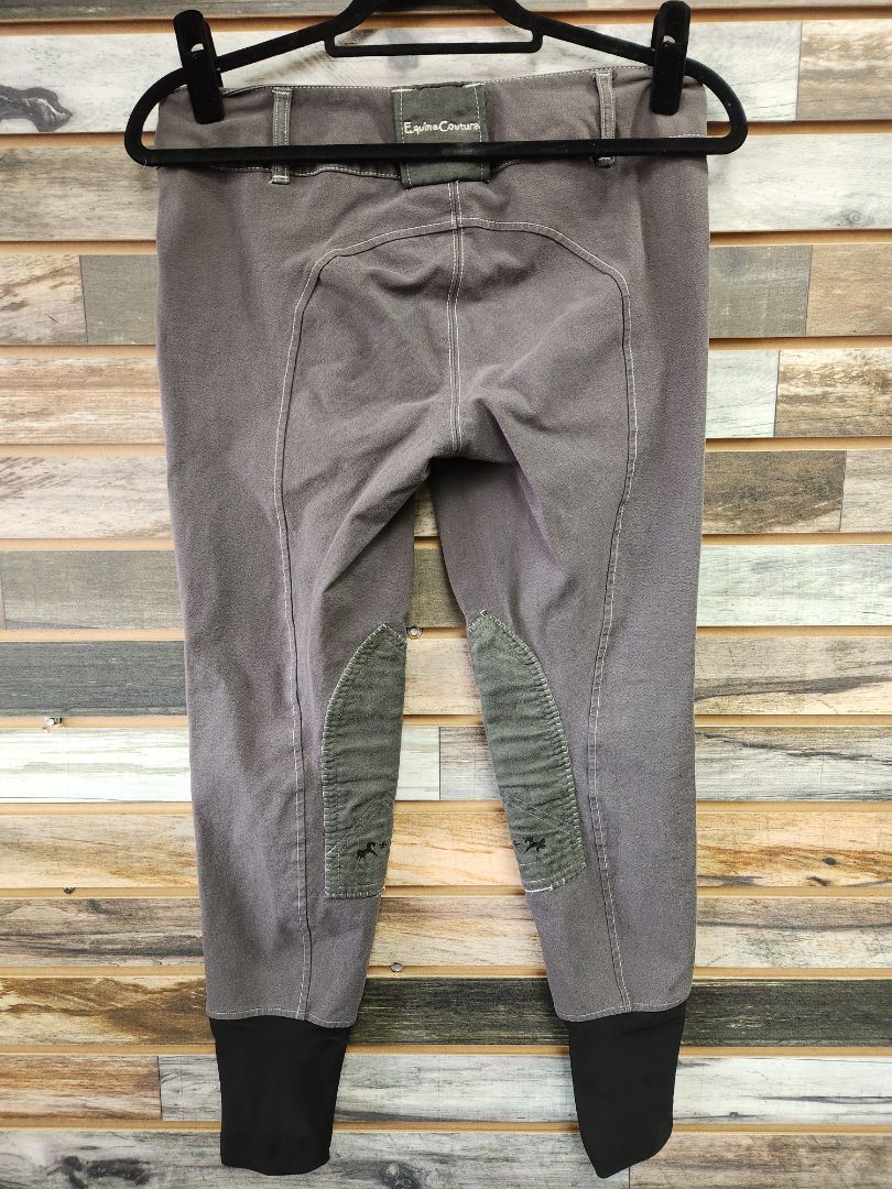 USED Equine Couture Breeches w/ Knee Patches 30 Grey