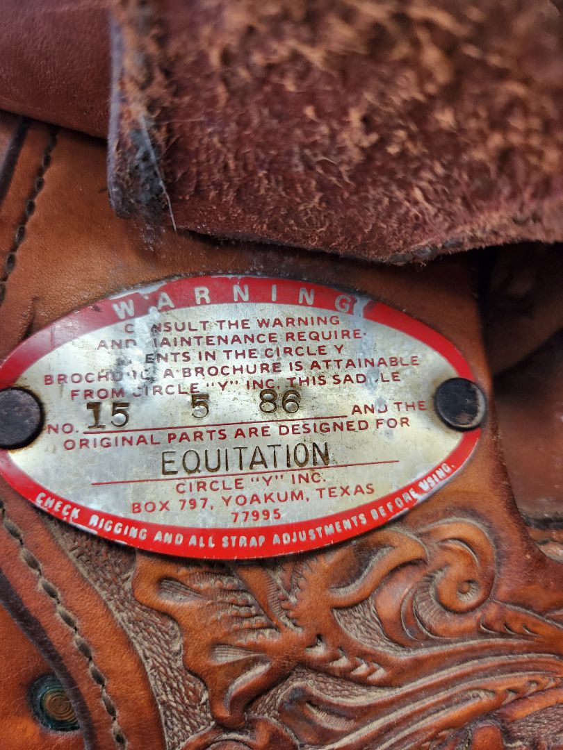 USED Circle Y Equitation Saddle 15.5” Medium Oil